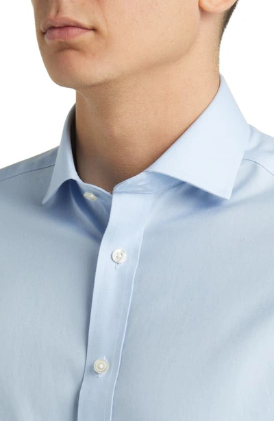 Shop Charles Tyrwhitt Slim Fit Non-iron Solid Twill Dress Shirt In Sky Blue