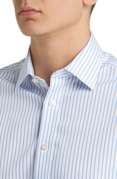 Charles Tyrwhitt Slim Fit Non-iron Stripe Twill Dress Shirt In Cornflower Blue