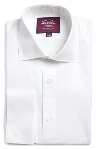 Shop Charles Tyrwhitt Slim Fit Luxury Twill Dress Shirt In White