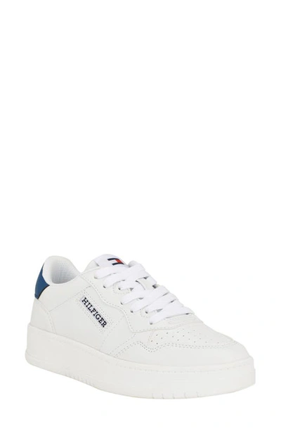 Shop Tommy Hilfiger Dunner Platform Sneaker In White/blue