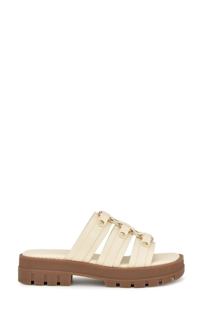 Shop Nine West Cazz Platform Slide Sandal In Ivory