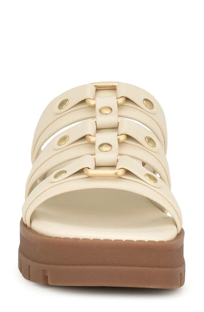 Nine West Cazz Platform Slide Sandal In Ivory