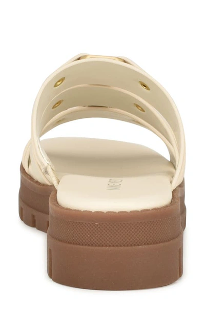 Nine West Cazz Platform Slide Sandal In Ivory