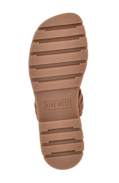 Nine West Cazz Platform Slide Sandal In Medium Brown