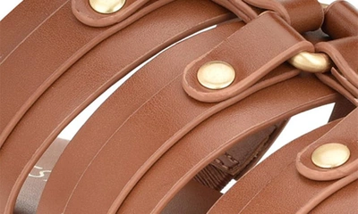 Nine West Cazz Platform Slide Sandal In Medium Brown