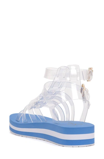Shop Jessica Simpson Bimala Platform Sandal In Blue/ Clear