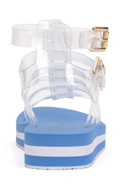 Shop Jessica Simpson Bimala Platform Sandal In Blue/ Clear