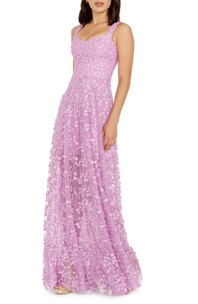 DRESS THE POPULATION DRESS THE POPULATION ANABEL SEMISHEER SWEETHEART NECK GOWN 