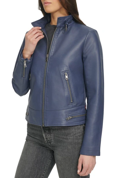 Shop Levi's Faux Leather Racer Jacket In Odyssey Grey