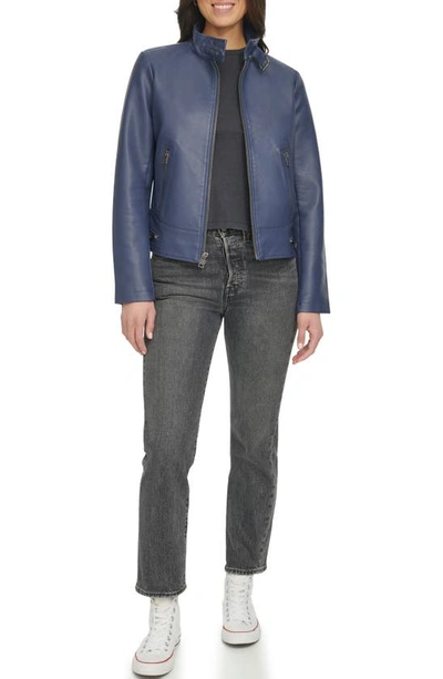 Shop Levi's Faux Leather Racer Jacket In Odyssey Grey