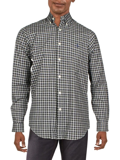 Shop Polo Ralph Lauren Mens Poplin Plaid Button-down Shirt In Multi