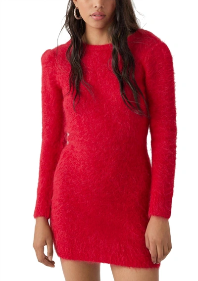 Shop Ba&sh Tunia Alpaca Sweater Mini Dress In Red