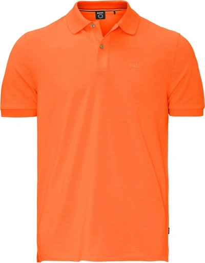 Hugo Boss Men's Pallas Short Sleeve Cotton Polo Shirt In Orange In Orange