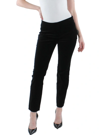 Shop Lauren Ralph Lauren Womens Velvet Mid Rise Ankle Pants In Black