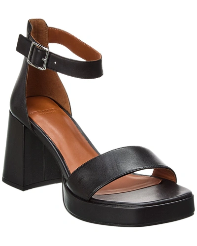 Shop Vagabond Shoemakers Fiona Leather Platform Heel In Black