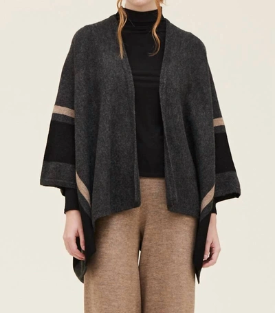Shop Grade & Gather Stripe Edge Sweater In Coal In Grey