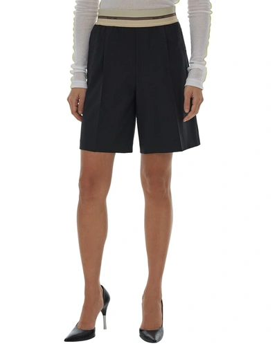 Shop Helmut Lang Relaxed Fit Pull On Wool Short In Black