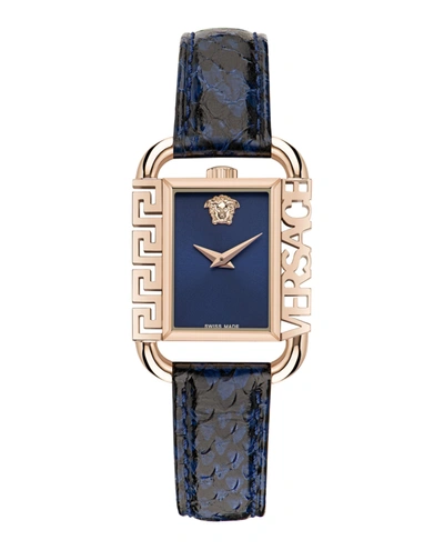 Shop Versace Flair Leather Watch In Gold