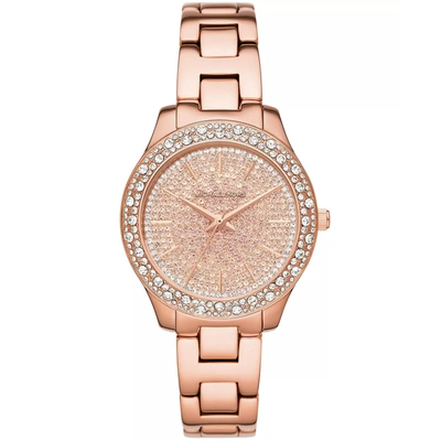 Shop Michael Kors Women's Liliane Rose Gold Dial Watch In Multi