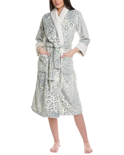 Shop N Natori Leopard Robe In Silver