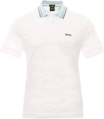 Shop Hugo Boss Men's Paule Pique Cotton Slim Fit Short Sleeve Polo In White