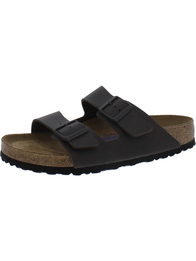 Shop Birkenstock Arizona Bs Womens Leather Footbed Slide Sandals In Gold