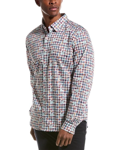 Shop Robert Graham Nathan Tailored Fit Woven Shirt In White