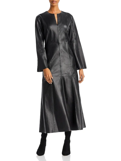 Shop By Malene Birger Karmillos Womens Lambskin Leather Long Maxi Dress In Black