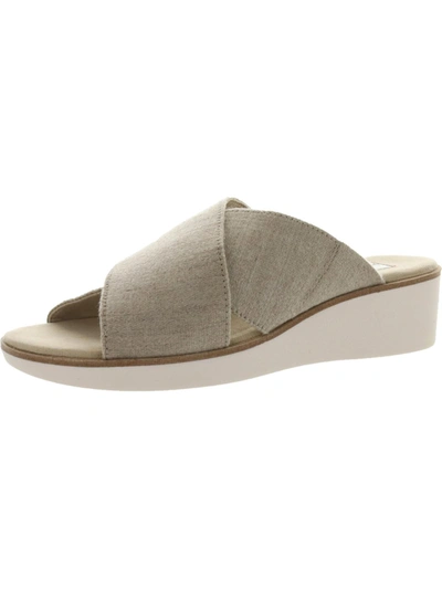 Shop Ed Ellen Degeneres Svetlana Womens Stretch Comfort Fit Wedge Sandals In Silver