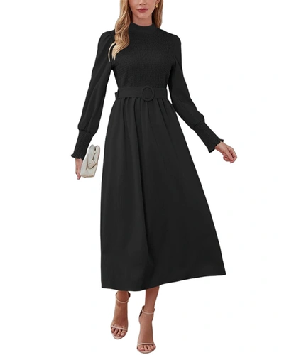 Shop Vera Dolini Midi Dress In Black