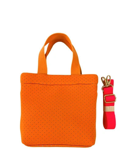 Quilted Koala Midi Town Crossbody Bag In Orange Neoprene In Multi