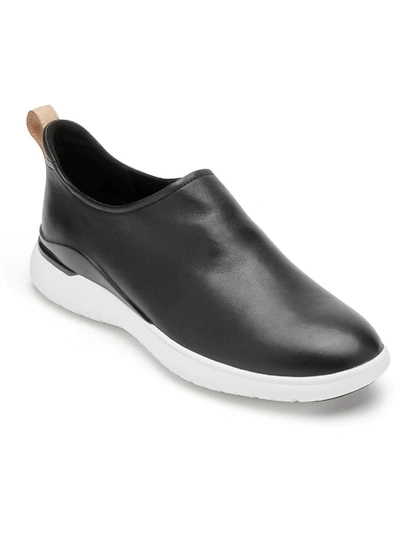Shop Rockport Womens Patent Trim Lifestyle Slip-on Sneakers In Black