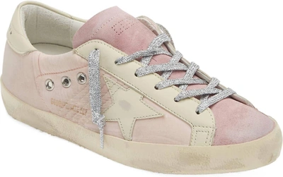 Shop Golden Goose Super Star Lace Up Sneakers In Pink