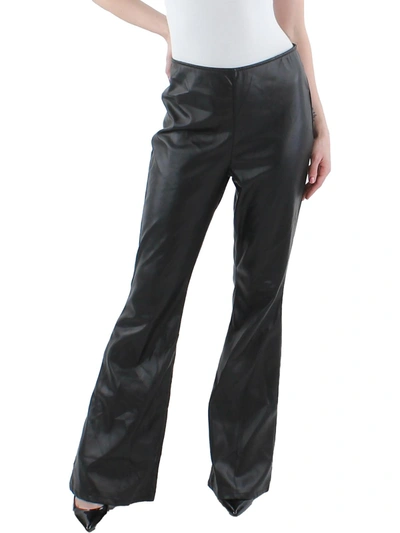 Shop Jessica Simpson Womens Faux Leather High Rise Flared Pants In Black
