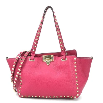 Shop Valentino Rockstud Leather Shoulder Bag () In Pink