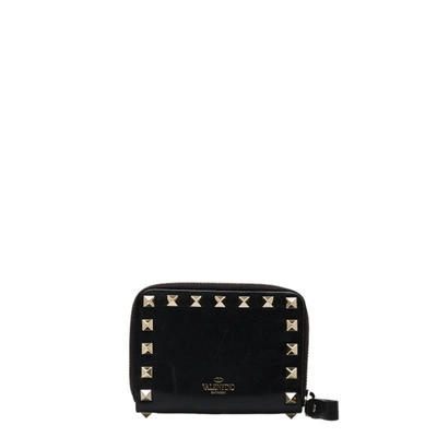 Shop Valentino Rockstud Leather Wallet () In Black
