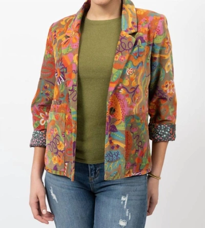 Shop Ivy Jane Corduroy Print Jacket In Floral Multi