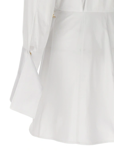 Shop Elisabetta Franchi Chemisier Dress Dresses White