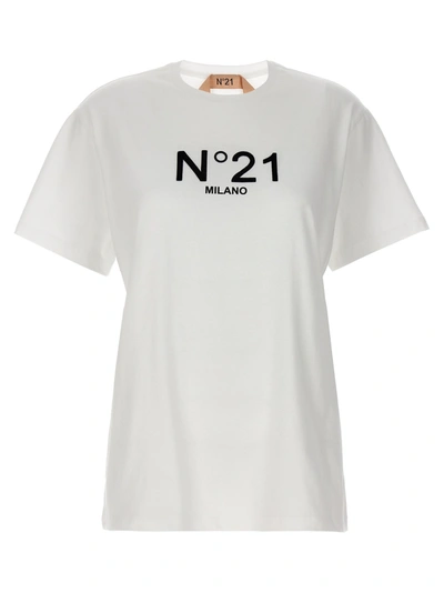 Shop N°21 Flocked Logo T-shirt White