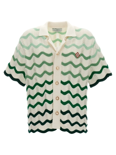 Shop Casablanca Gradient Wave Shirt, Blouse Multicolor