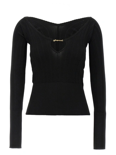 Shop Jacquemus Le Haut Pralu Sweater, Cardigans Black