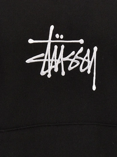 Shop Stussy Logo Hoodie Sweatshirt Black