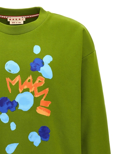 Shop Marni Print Sweatshirt Green