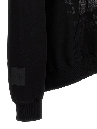 Shop Lanvin Printed Hoodie Sweatshirt Black