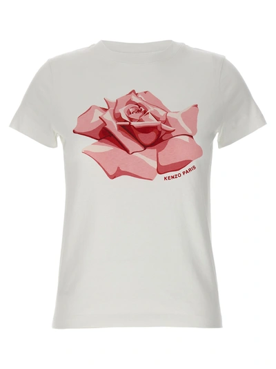 Shop Kenzo Rose T-shirt White