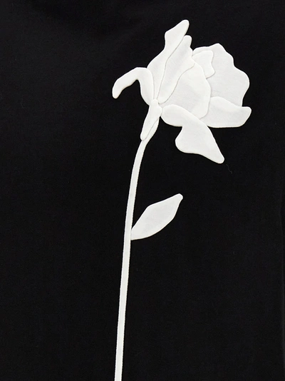Shop Valentino Flower Embroidery T-shirt White/black