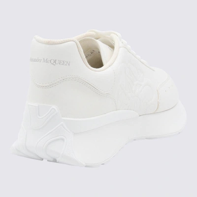 Shop Alexander Mcqueen White Leather Sneakers In White/white