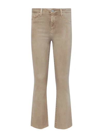 L'agence Trinity Sequin Stripe Sweater In Pale Neutral In Rye Coated