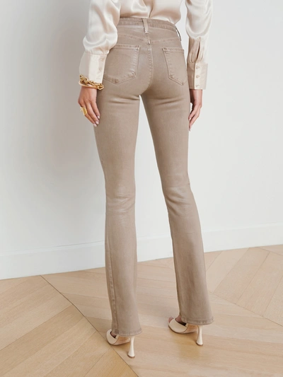 L Agence Tati High Rise Cropped Micro Bootcut Jeans In Rye Coated