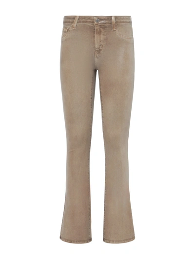 L Agence Tati High Rise Cropped Micro Bootcut Jeans In Rye Coated